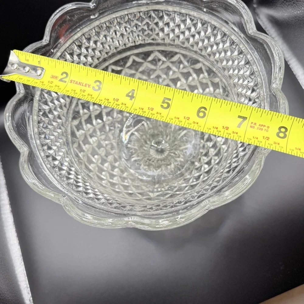 Vintage Anchor Hocking Wexford Centerpiece Bowl Footed, Pressed Glass, MCM